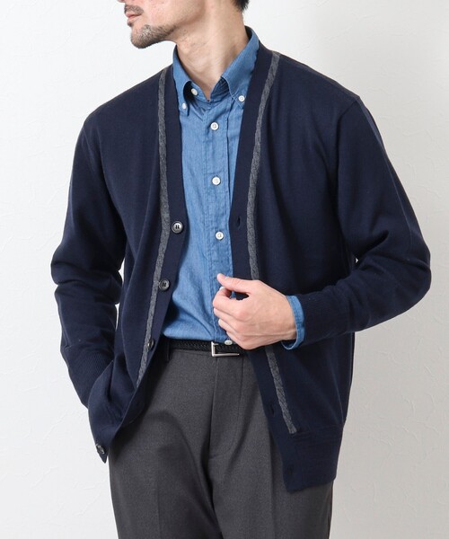 NOLLEY'S goodman（ノーリーズグッドマン）の「《ビジカジ対応》アンチピリング Vネックニットカーディガン（カーディガン/ボレロ・メンズ・ダークネイビー/グレー/ダークグリーン・L/S/M）」の12枚目の写真