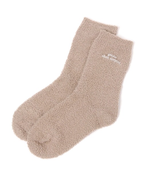 GLOBAL WORK(グローバルワーク)の「モコモコWARMロゴソックス/986459(ソックス/靴下・レディース・グレー/アイボリー/ブラウン・FREE)」の2枚目の写真