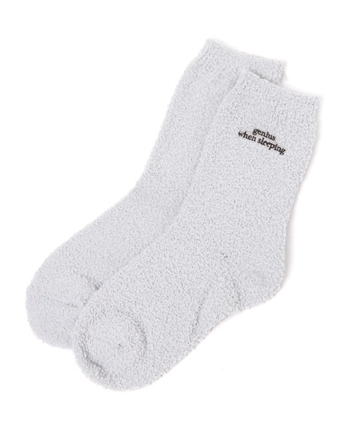 GLOBAL WORK(グローバルワーク)の「モコモコWARMロゴソックス/986459(ソックス/靴下・レディース・グレー/アイボリー/ブラウン・FREE)」の1枚目の写真