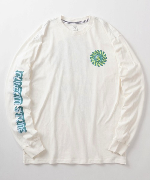 VOLCOM（ボルコム）の「【VOLCOM/ボルコム】バックBIGロゴ＆スリーブプリントデザイン ロングスリーブTシャツ/FARM TO YARN MOLCHAT LONG SLEEVE TEE（Tシャツ/カットソー・メンズ・ホワイト・M/L/XL）」の7枚目の写真
