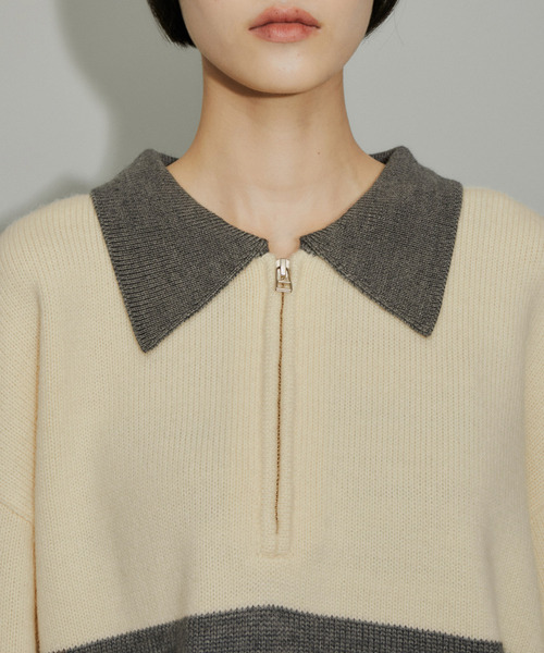 ADAM ET ROPE'（アダムエロペ）の「【環境配慮・WEB限定】カラーブロックショートニットプルオーバー（ニット/セーター・レディース・チャコールグレー/ブラウン系その他・FREE）」の17枚目の写真