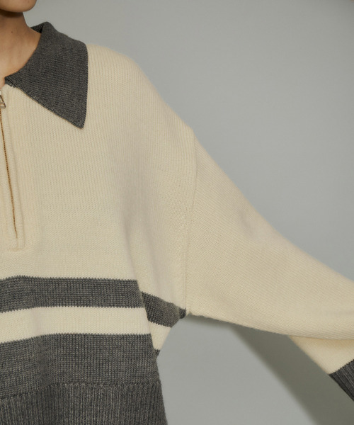 ADAM ET ROPE'（アダムエロペ）の「【環境配慮・WEB限定】カラーブロックショートニットプルオーバー（ニット/セーター・レディース・チャコールグレー/ブラウン系その他・FREE）」の18枚目の写真