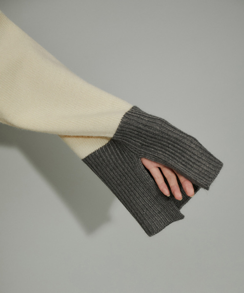 ADAM ET ROPE'（アダムエロペ）の「【環境配慮・WEB限定】カラーブロックショートニットプルオーバー（ニット/セーター・レディース・チャコールグレー/ブラウン系その他・FREE）」の19枚目の写真