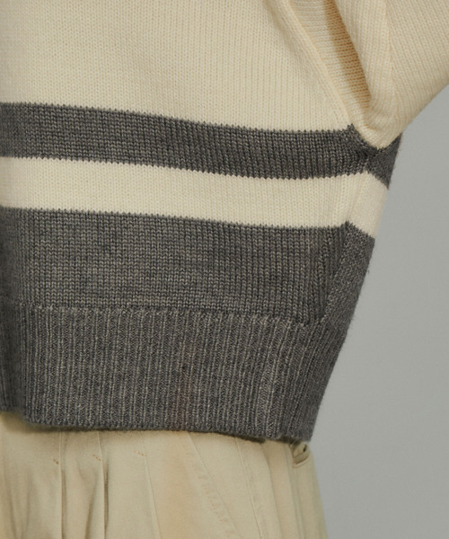 ADAM ET ROPE'（アダムエロペ）の「【環境配慮・WEB限定】カラーブロックショートニットプルオーバー（ニット/セーター・レディース・チャコールグレー/ブラウン系その他・FREE）」の20枚目の写真