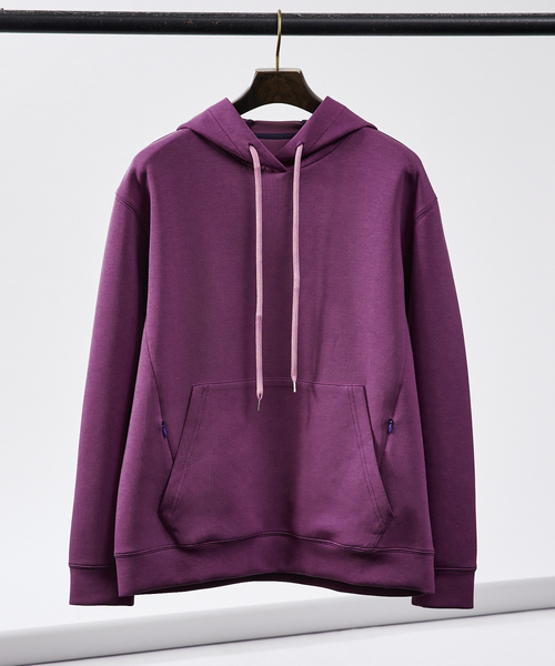 ABAHOUSE（アバハウス）の「【バックプリーツ】スムースジャージー フーディ（パーカー・メンズ・ブラック/ベージュ/パープル/アイボリー・44/46/48）」の4枚目の写真