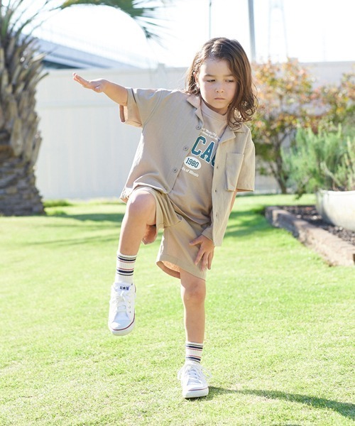 b・ROOM（ビールーム）の「【セットアップ】オープンカラーシャツ&イージーパンツ（シャツ/ブラウス・キッズ・レッド/カーキ/ブルーグリーン/ブラック/ベージュ・110cm/120cm/130cm/150cm/140cm/100cm）」の10枚目の写真