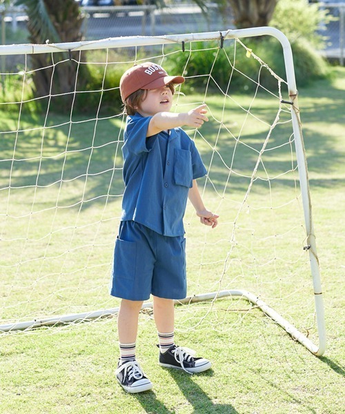 b・ROOM（ビールーム）の「【セットアップ】オープンカラーシャツ&イージーパンツ（シャツ/ブラウス・キッズ・レッド/カーキ/ブルーグリーン/ブラック/ベージュ・110cm/120cm/130cm/150cm/140cm/100cm）」の12枚目の写真