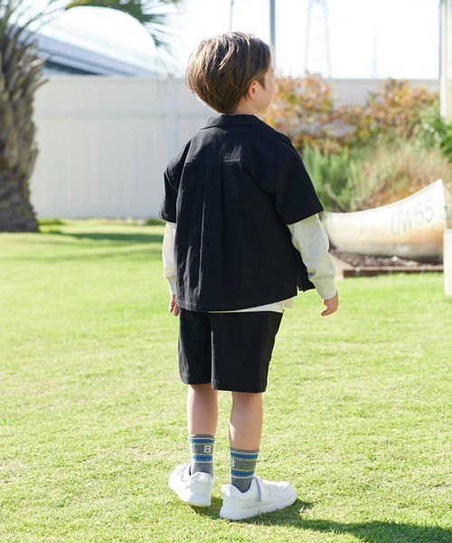 b・ROOM（ビールーム）の「【セットアップ】オープンカラーシャツ&イージーパンツ（シャツ/ブラウス・キッズ・レッド/カーキ/ブルーグリーン/ブラック/ベージュ・110cm/120cm/130cm/150cm/140cm/100cm）」の15枚目の写真