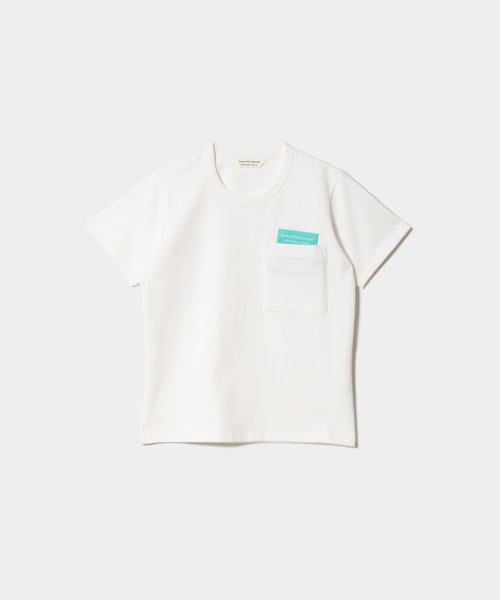 beautiful people(ビューティフルピープル)の「suvin compact jerseybig QOLtag T-shirt(Tシャツ/カットソー・レディース・オフホワイト/コーラル/ブラウン・X-LARGE/X-SMALL/MEDIUM)」の2枚目の写真