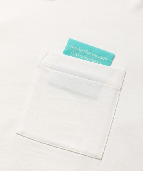 beautiful people(ビューティフルピープル)の「suvin compact jerseybig QOLtag T-shirt(Tシャツ/カットソー・レディース・オフホワイト/コーラル/ブラウン・X-LARGE/X-SMALL/MEDIUM)」の4枚目の写真