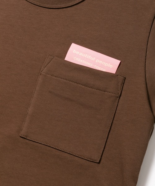 beautiful people(ビューティフルピープル)の「suvin compact jerseybig QOLtag T-shirt(Tシャツ/カットソー・レディース・オフホワイト/コーラル/ブラウン・X-LARGE/X-SMALL/MEDIUM)」の6枚目の写真