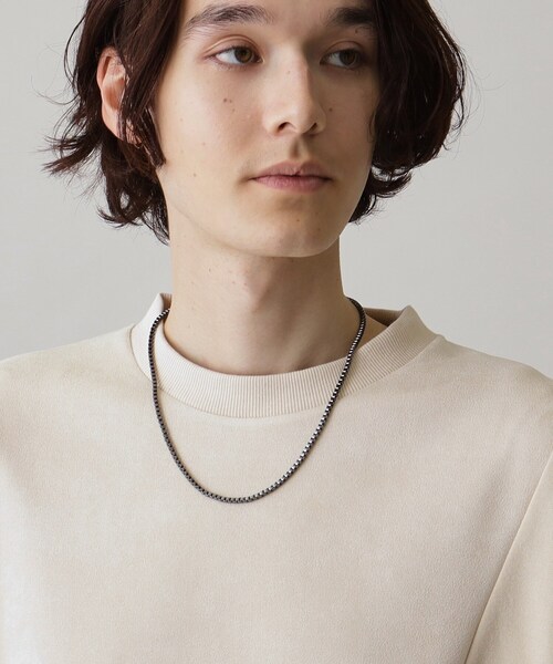 THE SHOP TK (ザ ショップ ティーケー )の「◆【ネックレスセットアイテム】フェイクスウェードパネルプルオーバー(Tシャツ/カットソー・メンズ・ライトブルー/アイボリー/スミクロ・02/03/04)」の21枚目の写真