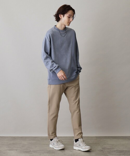 THE SHOP TK (ザ ショップ ティーケー )の「◆【ネックレスセットアイテム】フェイクスウェードパネルプルオーバー(Tシャツ/カットソー・メンズ・ライトブルー/アイボリー/スミクロ・02/03/04)」の15枚目の写真