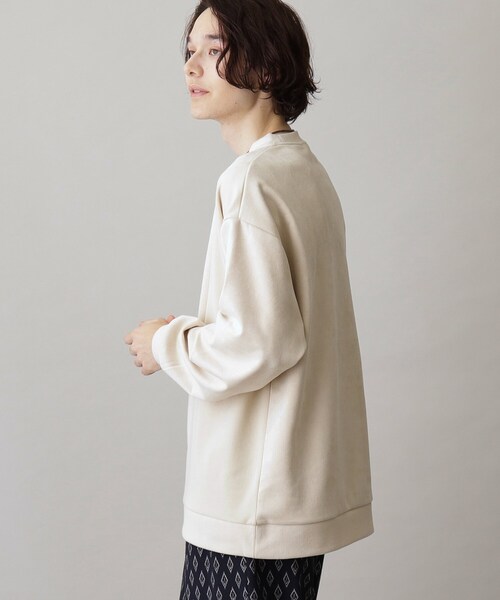THE SHOP TK (ザ ショップ ティーケー )の「◆【ネックレスセットアイテム】フェイクスウェードパネルプルオーバー(Tシャツ/カットソー・メンズ・ライトブルー/アイボリー/スミクロ・02/03/04)」の8枚目の写真