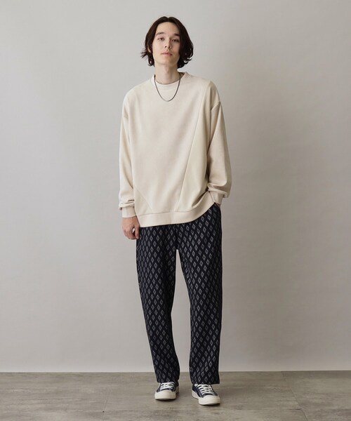 THE SHOP TK (ザ ショップ ティーケー )の「◆【ネックレスセットアイテム】フェイクスウェードパネルプルオーバー(Tシャツ/カットソー・メンズ・ライトブルー/アイボリー/スミクロ・02/03/04)」の20枚目の写真