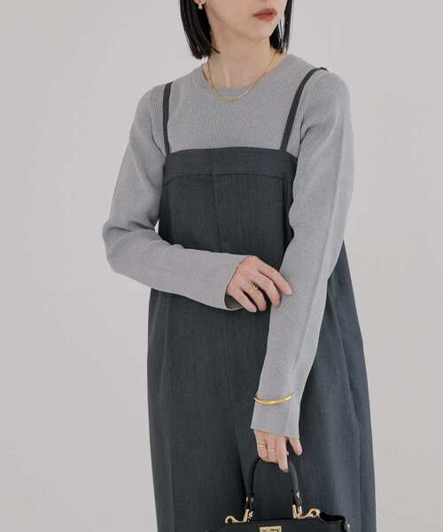 URBAN RESEARCH（アーバンリサーチ）の「Iラインベアオールインワン（サロペット/オーバーオール・レディース・チャコールグレー・FREE）」の8枚目の写真