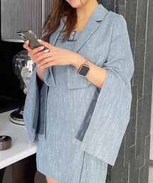 SPIRALGIRL | サマーツィードショートケープジャケット(テーラードジャケット)