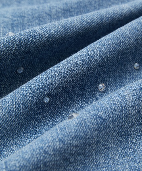 VIS(ビス)の「ラインストーンストレートスリットデニム(デニムパンツ・レディース・ブルー系その他6/ブルー系その他4/サックスブルー・M/S)」の11枚目の写真