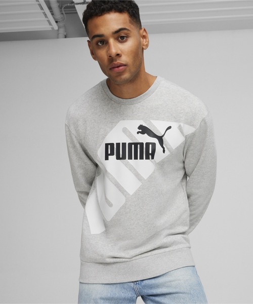 PUMA(プーマ)の「PUMA プーマ メンズ プーマ パワー グラフィック クルー スウェット(スウェット・メンズ・ライトグレー/ブラック×グリーン・MEDIUM/LARGE/X-LARGE/SMALL/XX-LARGE)」の2枚目の写真