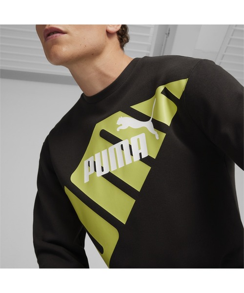 PUMA(プーマ)の「PUMA プーマ メンズ プーマ パワー グラフィック クルー スウェット(スウェット・メンズ・ライトグレー/ブラック×グリーン・MEDIUM/LARGE/X-LARGE/SMALL/XX-LARGE)」の4枚目の写真