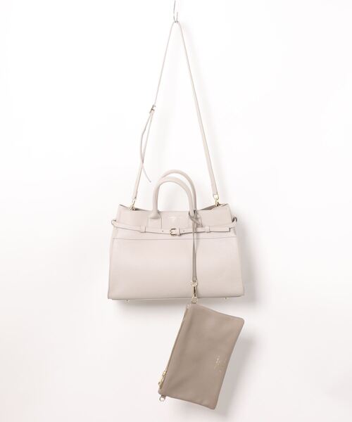 CHRISTIAN VILLA(クリスチャンヴィラ)の「【CHRISTIAN VILLA】レザーハンドバッグ(Q46301)(ハンドバッグ・レディース・ブラック/ライトグレー・ALL)」の7枚目の写真