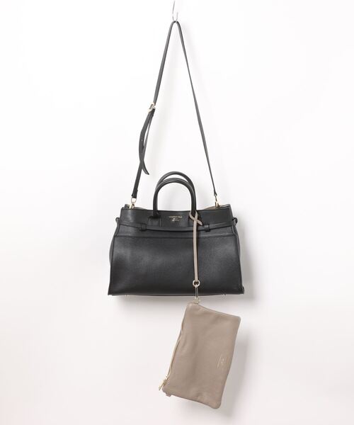 CHRISTIAN VILLA(クリスチャンヴィラ)の「【CHRISTIAN VILLA】レザーハンドバッグ(Q46301)(ハンドバッグ・レディース・ブラック/ライトグレー・ALL)」の8枚目の写真