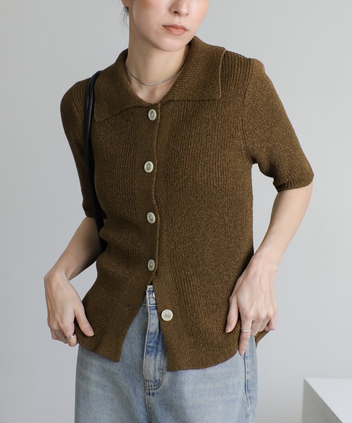 ハーフスリーブサマーニットカーディガン（カーディガン/ボレロ