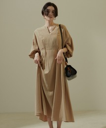 SALON adam et rope' | ウエストタックワンピース【洗える】(ワンピース)