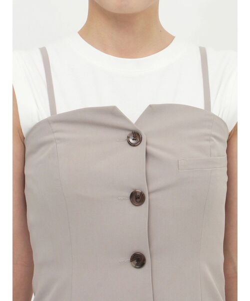 MURUA(ムルーア)の「【SET UP対応】チュニックビスチェ(キャミソール・レディース・ブラック/ベージュ/グレー・FREE)」の7枚目の写真