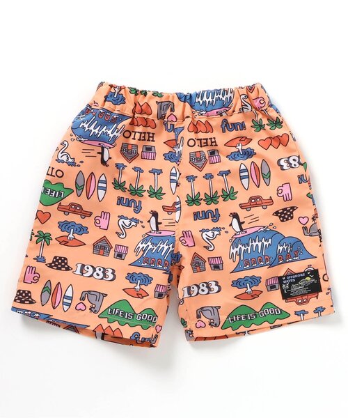 BREEZE(ブリーズ)の「【UVカット水着】ワクワクビーチショーツ(水着・キッズ・ブラック/アイボリー/ブルー/ピンク/レインボー/チェック/ミント/オレンジ・80/90/100/110/120/130/140)」の6枚目の写真