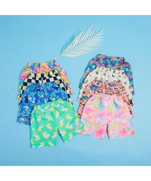BREEZE(ブリーズ)の「【UVカット水着】ワクワクビーチショーツ(水着・キッズ・ブラック/アイボリー/ブルー/ピンク/レインボー/チェック/ミント/オレンジ・80/90/100/110/120/130/140)」の18枚目の写真