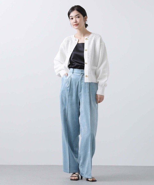 margaux(マルゴー)の「BIOコーデュロイタックパンツ(その他パンツ・レディース・オフホワイト/サックスブルー・1)」の3枚目の写真