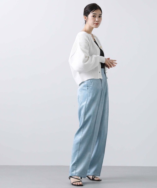 margaux(マルゴー)の「BIOコーデュロイタックパンツ(その他パンツ・レディース・オフホワイト/サックスブルー・1)」の4枚目の写真