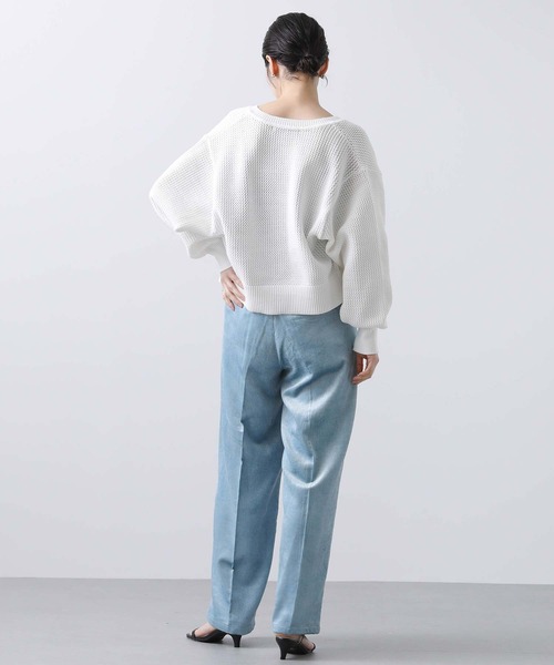 margaux(マルゴー)の「BIOコーデュロイタックパンツ(その他パンツ・レディース・オフホワイト/サックスブルー・1)」の5枚目の写真