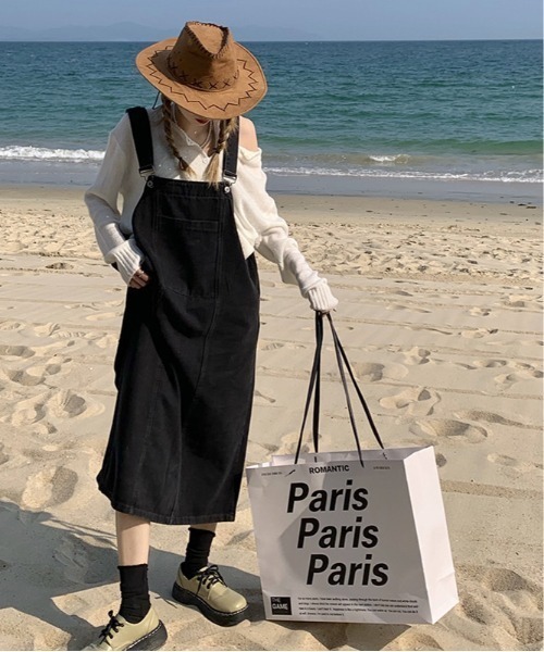 ARCADE（アーケード）の「ジャンスカ ジャンパースカート デニム サロペット -ARCADE Limited Line-（サロペット/オーバーオール・レディース・ブラック/ブルー・FREE）」の7枚目の写真