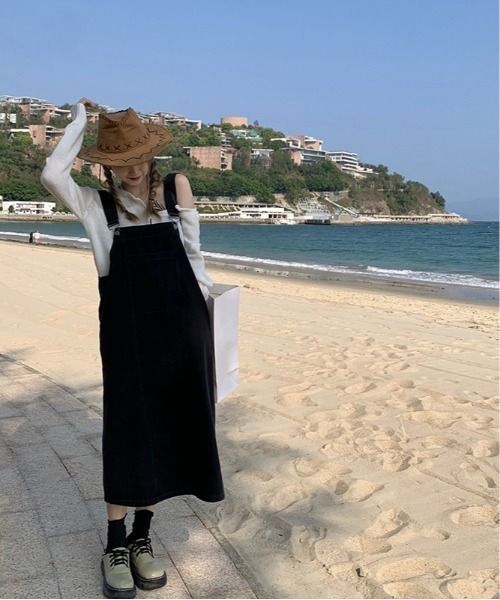 ARCADE（アーケード）の「ジャンスカ ジャンパースカート デニム サロペット -ARCADE Limited Line-（サロペット/オーバーオール・レディース・ブラック/ブルー・FREE）」の9枚目の写真