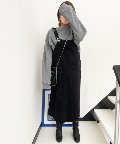 ARCADE（アーケード）の「ジャンスカ ジャンパースカート デニム サロペット -ARCADE Limited Line-（サロペット/オーバーオール・レディース・ブラック/ブルー・FREE）」の11枚目の写真