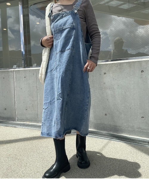 ARCADE（アーケード）の「ジャンスカ ジャンパースカート デニム サロペット -ARCADE Limited Line-（サロペット/オーバーオール・レディース・ブラック/ブルー・FREE）」の17枚目の写真