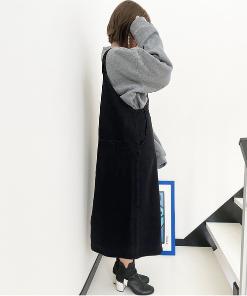 ARCADE（アーケード）の「ジャンスカ ジャンパースカート デニム サロペット -ARCADE Limited Line-（サロペット/オーバーオール・レディース・ブラック/ブルー・FREE）」の14枚目の写真