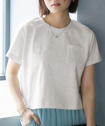【接触冷感・UVカット】綿100%クロップド丈Tシャツ