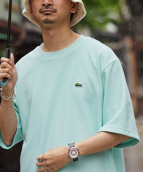 LACOSTE（ラコステ）の「【LACOSTE / ラコステ】別注 ワッフルTシャツ（Tシャツ/カットソー・メンズ・ブラック/グリーン/アーミー/ホワイト系その他/バーガンディー・4/3/5）」の4枚目の写真