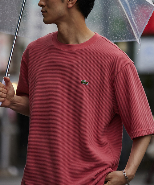 LACOSTE（ラコステ）の「【LACOSTE / ラコステ】別注 ワッフルTシャツ（Tシャツ/カットソー・メンズ・ブラック/グリーン/アーミー/ホワイト系その他/バーガンディー・4/3/5）」の5枚目の写真
