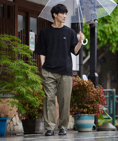 LACOSTE（ラコステ）の「【LACOSTE / ラコステ】別注 ワッフルTシャツ（Tシャツ/カットソー・メンズ・ブラック/グリーン/アーミー/ホワイト系その他/バーガンディー・4/3/5）」の6枚目の写真