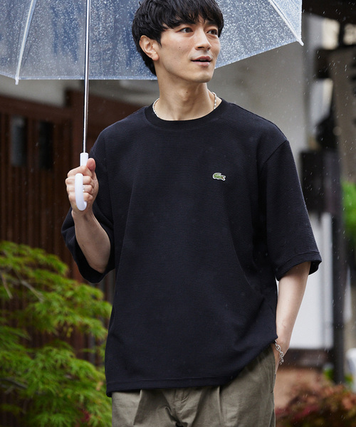 LACOSTE（ラコステ）の「【LACOSTE / ラコステ】別注 ワッフルTシャツ（Tシャツ/カットソー・メンズ・ブラック/グリーン/アーミー/ホワイト系その他/バーガンディー・4/3/5）」の15枚目の写真