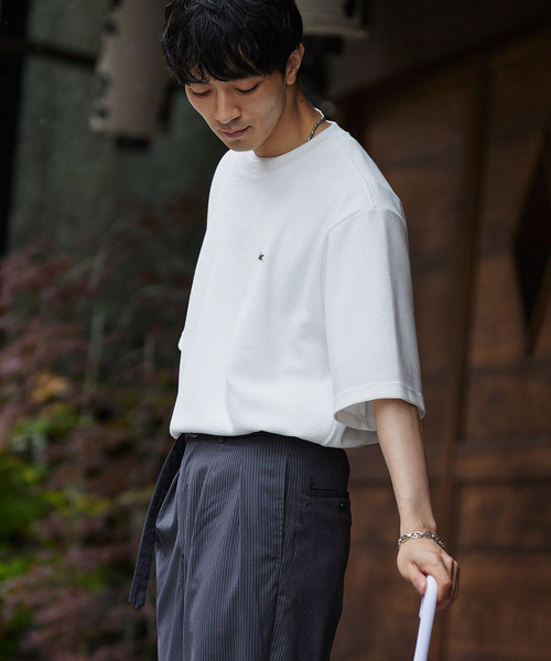 ラコステ　ワッフル地　Tシャツ US(L) 新品、未使用 LACOSTE tシャツ / ラコステ 別注 ワッフルTシャツ メンズ