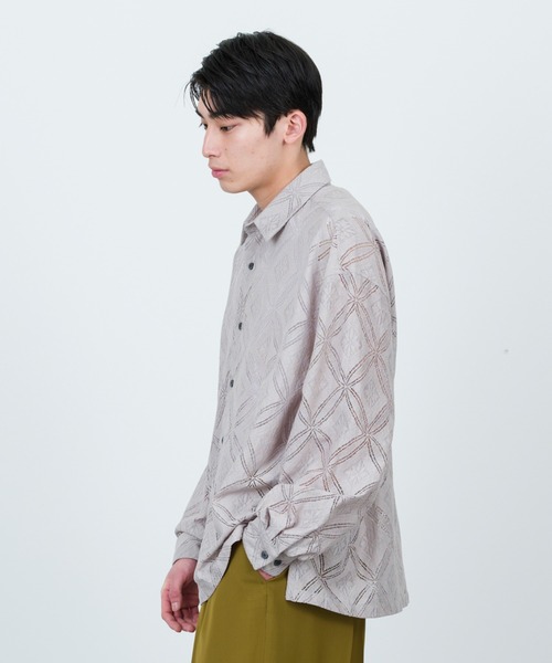 JUNRED(ジュンレッド)の「フラワーレースロングスリーブシャツ(シャツ/ブラウス・メンズ・ブルー/ブラック/ベージュ・M/S/L)」の7枚目の写真