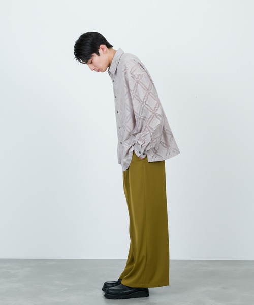 JUNRED(ジュンレッド)の「フラワーレースロングスリーブシャツ(シャツ/ブラウス・メンズ・ブルー/ブラック/ベージュ・M/S/L)」の12枚目の写真