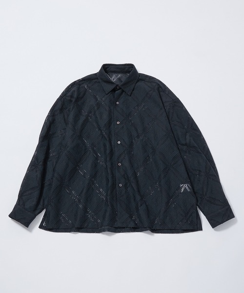 JUNRED(ジュンレッド)の「フラワーレースロングスリーブシャツ(シャツ/ブラウス・メンズ・ブルー/ブラック/ベージュ・M/S/L)」の16枚目の写真