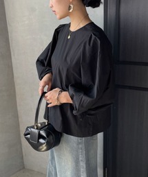 コットンデザインスリーブトップス ≪手洗い可能≫