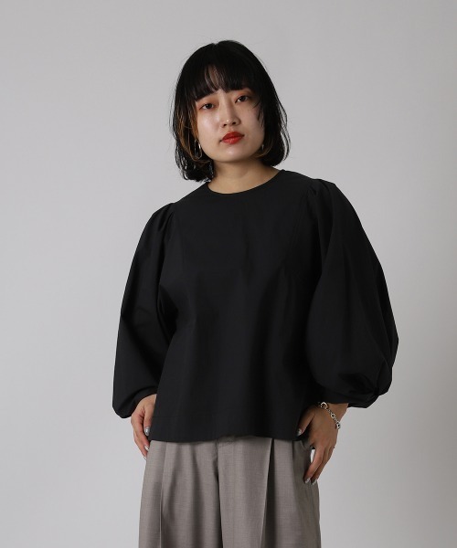 ketty cherie（ケティシェリー）の「コットンデザインスリーブトップス ≪手洗い可能≫（シャツ/ブラウス・レディース・オフホワイト/ブラック・M）」の11枚目の写真